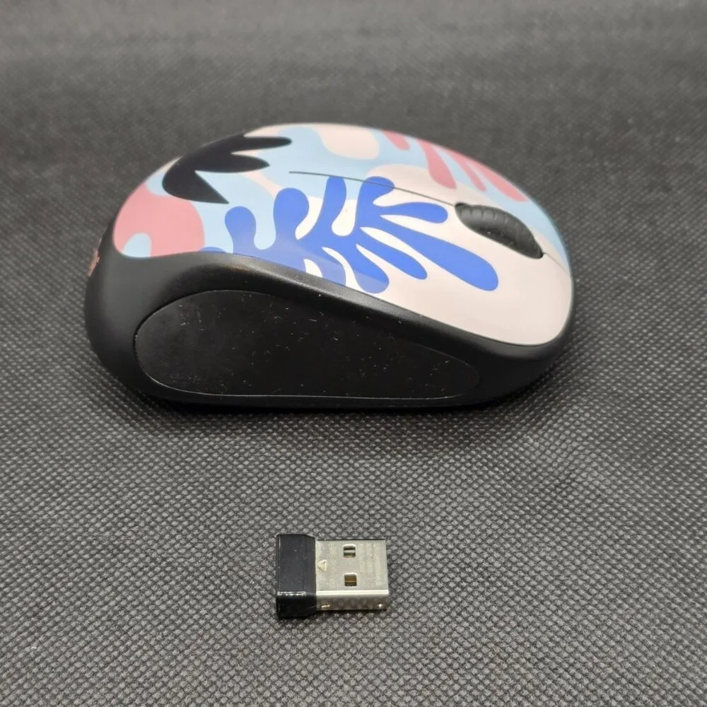Logi M317C Wireless Mouse Pink Leaves with Dongle